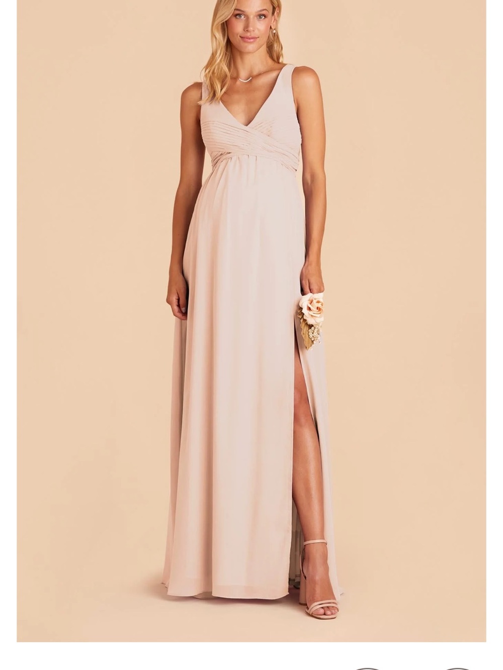 Birdy Grey bridesmaid Sleeveless V-Neck Chiffon Maxi Dress - Light Pink